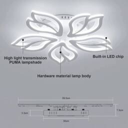 EONLION LED Ceiling Light Modern 5-Head Chandelier in White - thumbnail 2