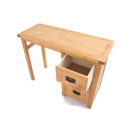 Cabinet Bits Lugo 3 Drawer Desk - Dressing Table Brass Drop Handle in Light Brown - thumbnail 4
