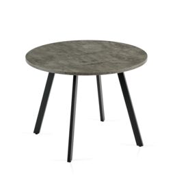 SONARA 100cm Round Dining Table with Grey Marble Top & Flat Tube Metal Leg - thumbnail 8