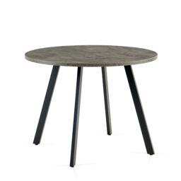 SONARA 100cm Round Dining Table with Grey Marble Top & Flat Tube Metal Leg - thumbnail 5