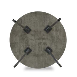 SONARA 100cm Round Dining Table with Grey Marble Top & Flat Tube Metal Leg - thumbnail 6