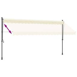 Berkfield Home Retractable Awning Cream 400x150 cm Fabric & Steel - thumbnail 6