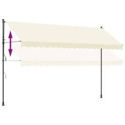Berkfield Home Retractable Awning Cream 400x150 cm Fabric & Steel - thumbnail 7