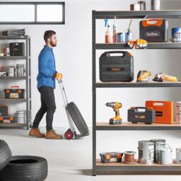 VonHaus 5 Tier Extra Wide Garage Shelving Unit in Grey - thumbnail 2