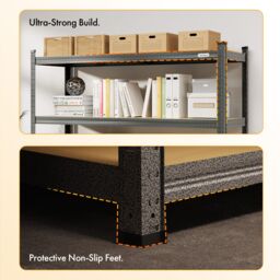 VonHaus 5 Tier Extra Wide Garage Shelving Unit in Grey - thumbnail 7