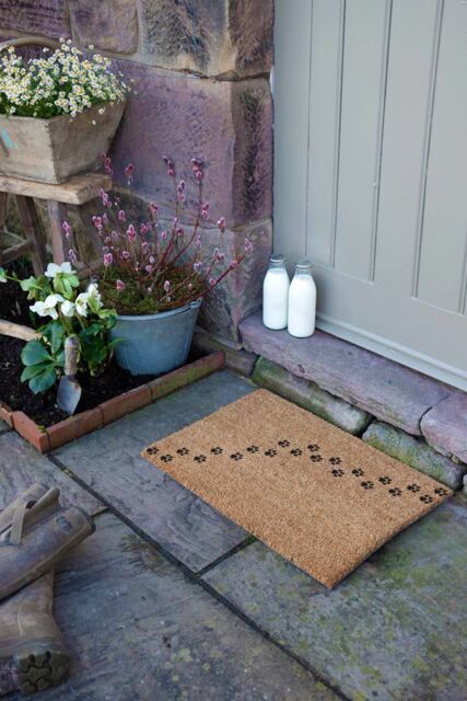 Artsy Mats Repeat Paw Prints Pattern Doormat in Black - Size: 40 cm x 60 cm - image 1