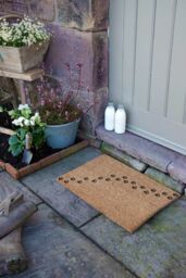 Artsy Mats Repeat Paw Prints Pattern Doormat in Black - Size: 40 cm x 60 cm - thumbnail 1