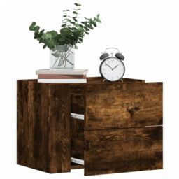 Berkfield Home Wall-mounted Bedside Cabinets 2 pcs Smoked Oak 45x30x35 cm in Brown - Size: 45 x 30 x 35 cm - thumbnail 1