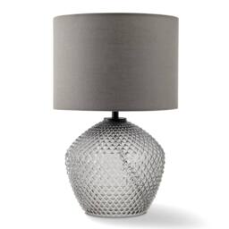 FurnitureboxUK Abigail Smoky Grey Glass Table Lamp - thumbnail 4