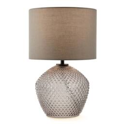 FurnitureboxUK Abigail Smoky Grey Glass Table Lamp - thumbnail 5