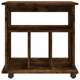 Berkfield Home Rolling Cabinet Smoked Oak 60x45x60 cm Engineered Wood in Brown - Size: 60 x 45 x 60 cm - thumbnail 5