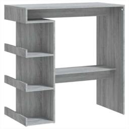Berkfield Home Modern Bar Table with Storage Rack Grey Sonoma 100x50x101.5 cm - thumbnail 3