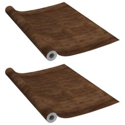 Berkfield Home Self-adhesive Furniture Films 2 pcs Dark Oak 500x90 cm PVC in Brown - thumbnail 2
