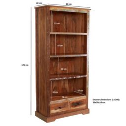 Indian Hub Coastal Large Bookcase - Wood - L40 x W85 x H180 cm in Brown - thumbnail 4