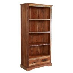 Indian Hub Coastal Large Bookcase - Wood - L40 x W85 x H180 cm in Brown - thumbnail 1
