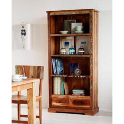 Indian Hub Coastal Large Bookcase - Wood - L40 x W85 x H180 cm in Brown - thumbnail 2