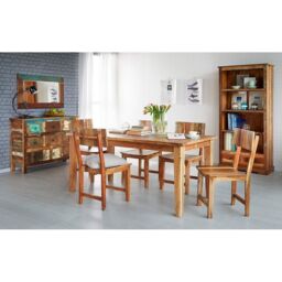 Indian Hub Coastal Large Bookcase - Wood - L40 x W85 x H180 cm in Brown - thumbnail 3