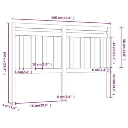 Berkfield Home Beautiful Bed Headboard Black 166x4x100 cm Solid Wood Pine - Size: 166 x 4 x 100 cm - thumbnail 5