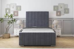"Comfort Beds Lorenzo Plush Bed Frame With Mattress-50"" Upholstered in Dark Grey - Size: Single" - thumbnail 2