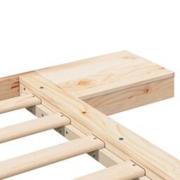 Berkfield Home Floor Bed Frame with Bedside Tables 180x200cm Solid Wood - Size: 180x200 cm - thumbnail 8