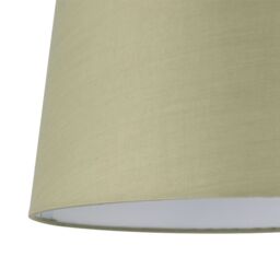 First Choice Lighting Bobbin - Ivory Lamp with Sage Green Cotton Shade in White - thumbnail 3