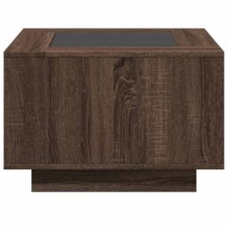 Berkfield Home Coffee Table with LED Brown Oak 60x60x40 cm Engineered Wood - Size: 60 x 60 x 40 cm - thumbnail 6