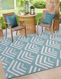 Rugstyle Summer Breeze Outdoor Rug in Aqua - Size: 100 cm x 150 cm - thumbnail 1