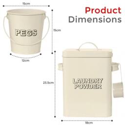 NESTLUNE Cream Laundry Detergent Storage Box with Bucket & Scoop in Beige - thumbnail 2