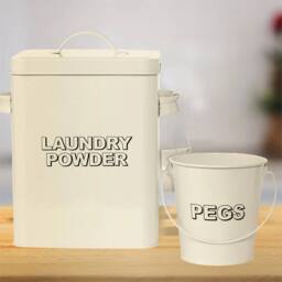 NESTLUNE Cream Laundry Detergent Storage Box with Bucket & Scoop in Beige - thumbnail 7