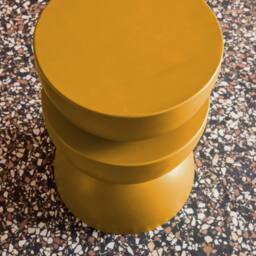 sweeek Side table, end table, bedside table metal Ø32 x H46.5cm in Mustard - thumbnail 7