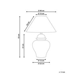 Wyld and Coco Blue and White Porcelain Floral Table Lamp with Linen Shade - thumbnail 3