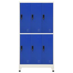 Berkfield Home Locker Cabinet Grey & Blue 90x45x180 cm Steel - Size: 90 x 45 x 180 cm - thumbnail 2
