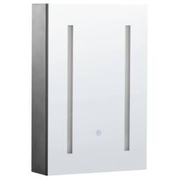 Wyld and Coco Mirror Cabinet Black Glass with LED 40 x 60 cm - thumbnail 2