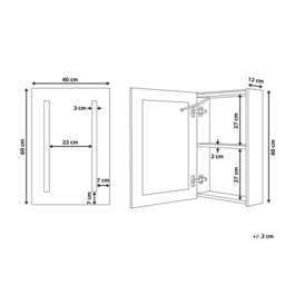 Wyld and Coco Mirror Cabinet Black Glass with LED 40 x 60 cm - thumbnail 3