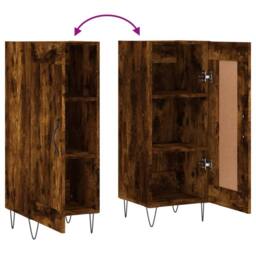Berkfield Home Sideboard Smoked Oak 34.5x34x90 cm Engineered Wood in Brown - thumbnail 9