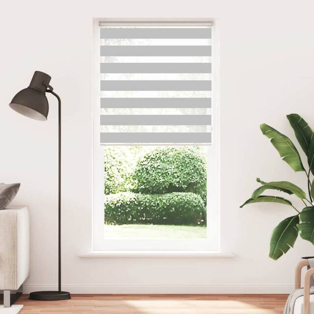 Berkfield Home Zebra Blind Light Grey 100x200 cm Fabric Width 95.9 cm Polyester - image 1