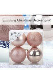 VFM e-Store Christmas Baubles Pack Of 4- 10Cm in Gold - thumbnail 3