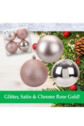 VFM e-Store Christmas Baubles Pack Of 4- 10Cm in Gold - thumbnail 2