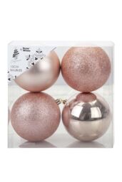 VFM e-Store Christmas Baubles Pack Of 4- 10Cm in Gold - thumbnail 1