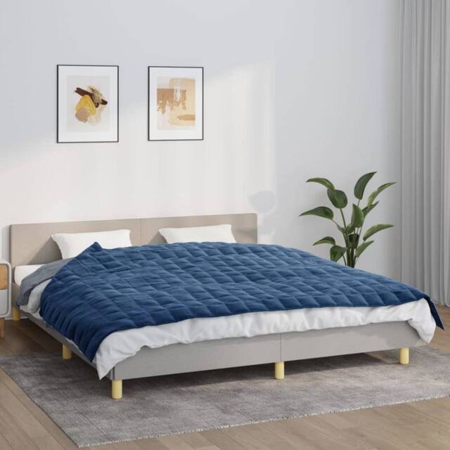 Berkfield Home Weighted Blanket Blue 155x220 cm 7 kg Fabric - image 1