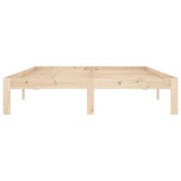 Berkfield Home Beautiful Bed Frame Solid Wood Pine 140x200 cm in Natural - thumbnail 4