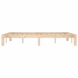 Berkfield Home Beautiful Bed Frame Solid Wood Pine 140x200 cm in Natural - thumbnail 5