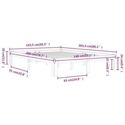 Berkfield Home Beautiful Bed Frame Solid Wood Pine 140x200 cm in Natural - thumbnail 8