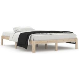 Berkfield Home Beautiful Bed Frame Solid Wood Pine 140x200 cm in Natural - thumbnail 3