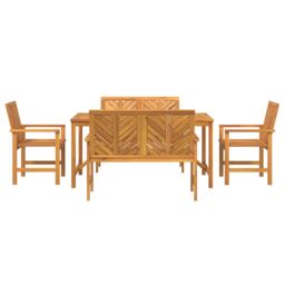 Berkfield Home 5 Piece Garden Dining Set Solid Wood Acacia in Brown - thumbnail 8