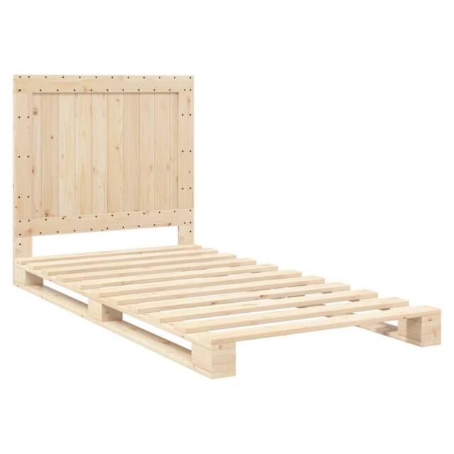 Berkfield Home Beautiful Bed Frame without Mattress with Headboard 100x200 cm So in Light Oak - image 1
