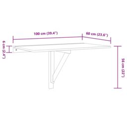 Berkfield Home Folding Wall Table Concrete Grey 100x60x56 cm Engineered Wood - Size: 100 x 60 x 56 cm - thumbnail 9