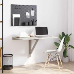 Berkfield Home Folding Wall Table Concrete Grey 100x60x56 cm Engineered Wood - Size: 100 x 60 x 56 cm - thumbnail 3