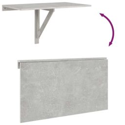 Berkfield Home Folding Wall Table Concrete Grey 100x60x56 cm Engineered Wood - Size: 100 x 60 x 56 cm - thumbnail 8