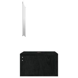 Berkfield Home 2 Piece Bathroom Furniture Set Black Engineered Wood - thumbnail 5